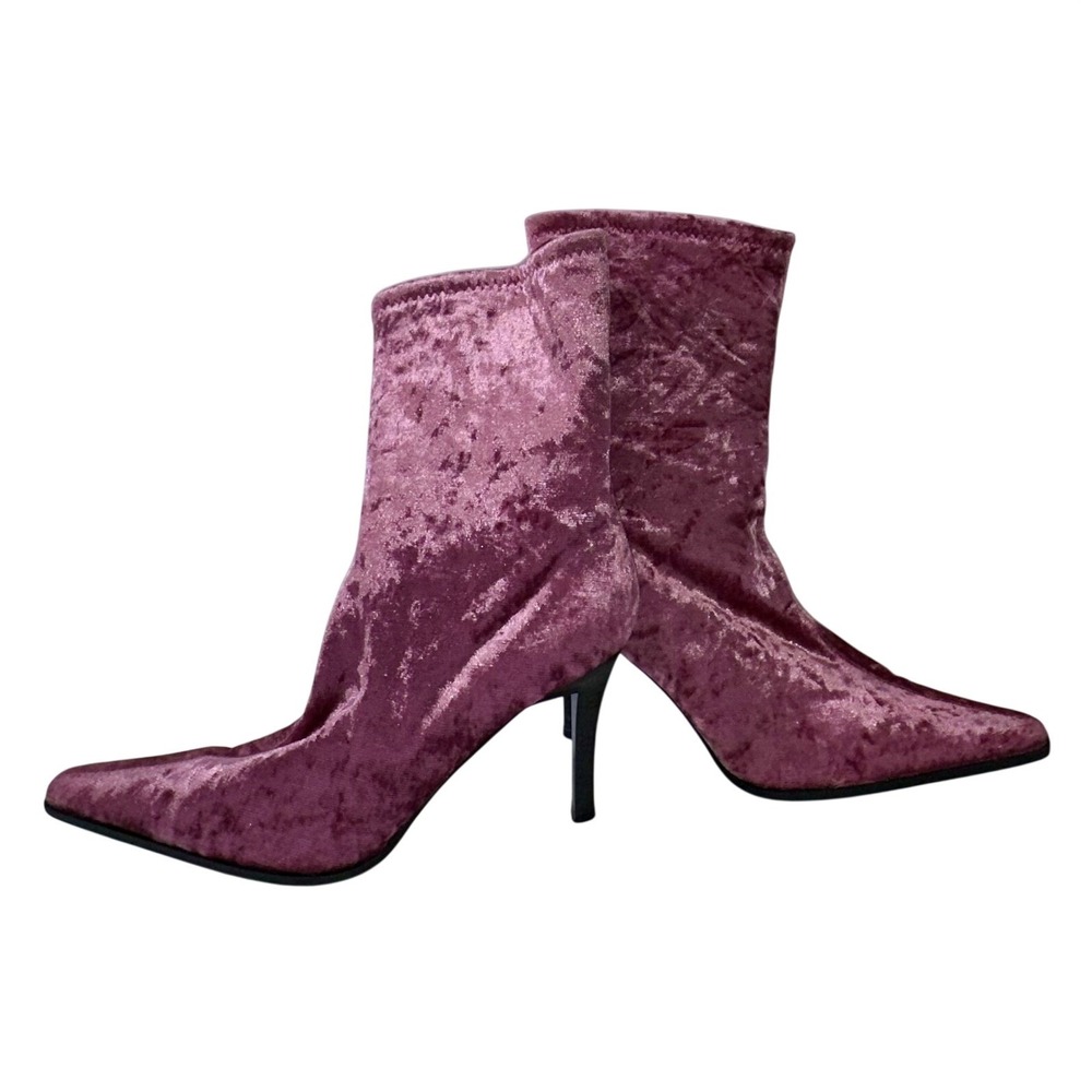 PREDICTIONS Women's MauveVelour 4" Heeled Boots 8.5 EU40.5 Pink Special Occasion